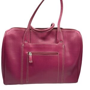 Franklin Covey leather briefcase laptop computer bag pink‎